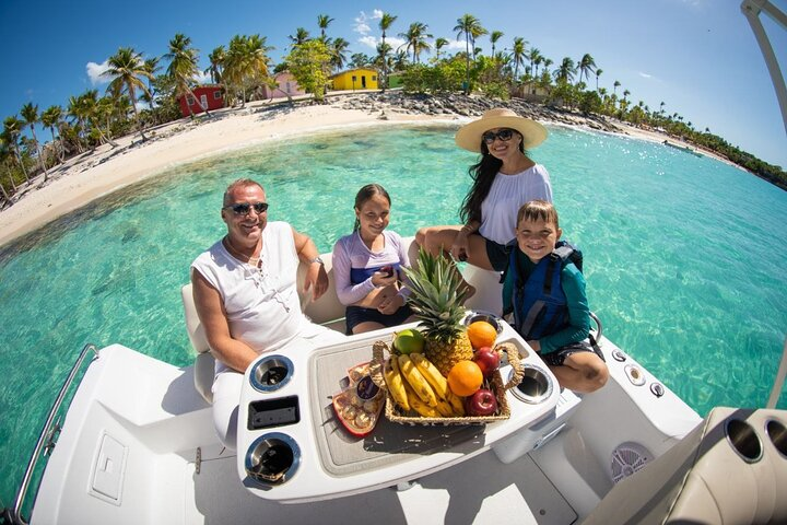 Embark on an unforgettable yacht journey along Bavaro Beach's turquoise waters.